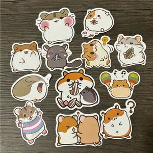 Assorted Hamster Stickers - 12 count
